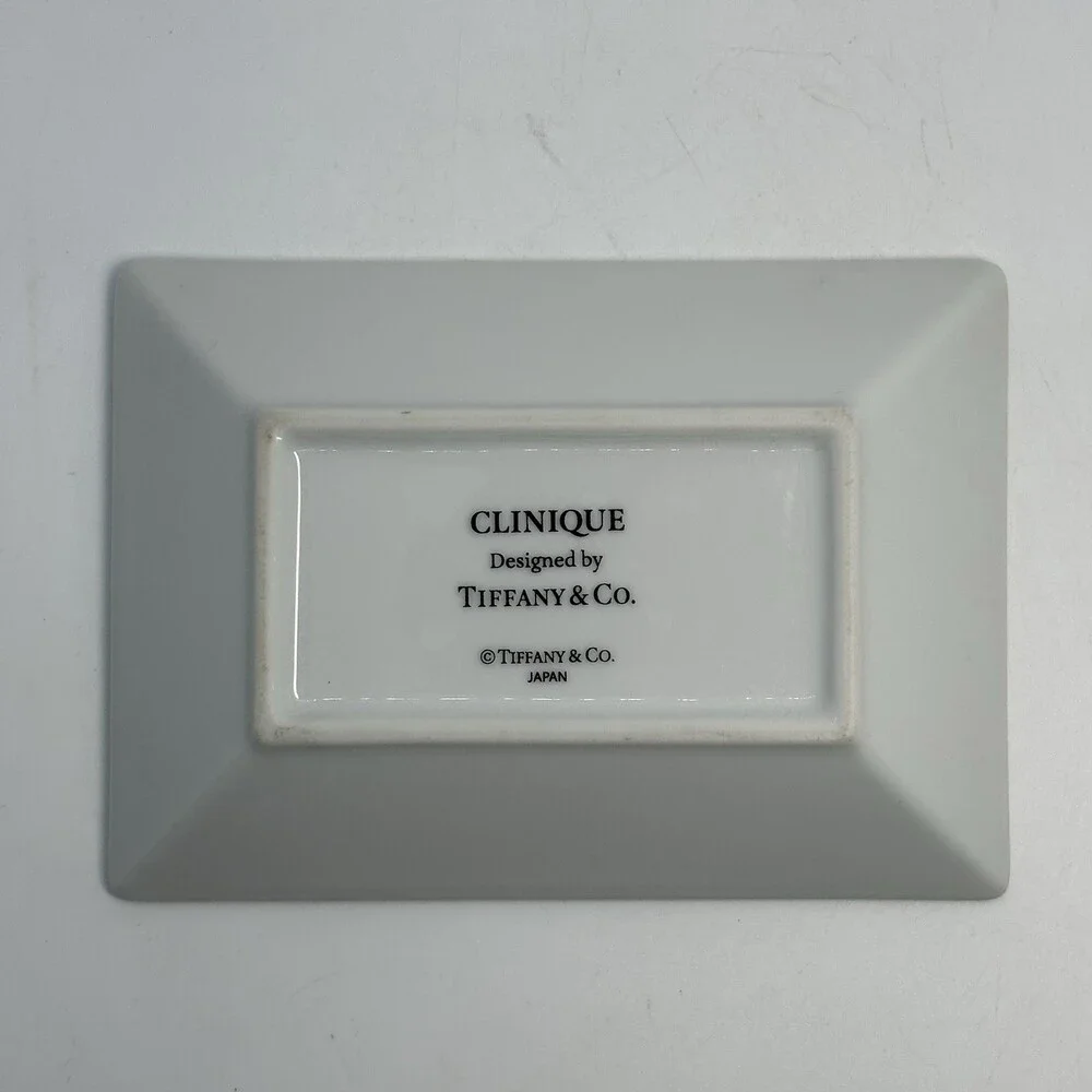 Rare Tiffany & Co Clinique Porcelain Trinket Jewelry Vanity Tray Plate Soap Dish